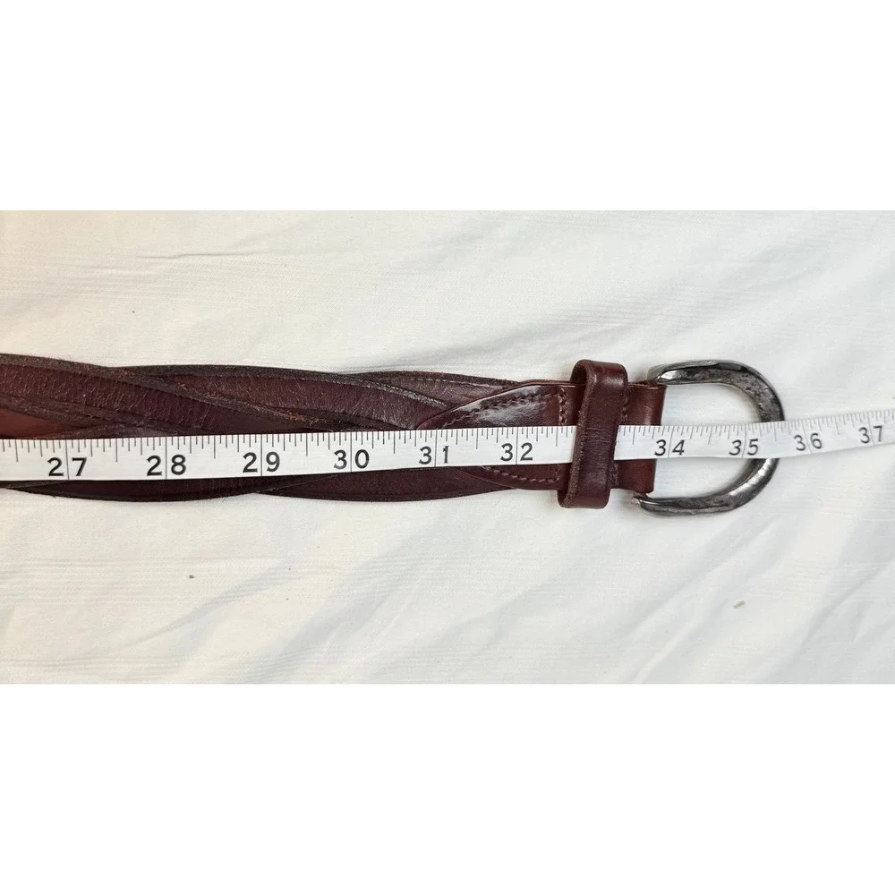 Banana Republic Braided Leather Belt Brown Italy Size 28 Western Boho